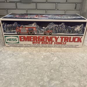 2005 Hess Red Emergency Truck With Rescue Vehicle -New In Box